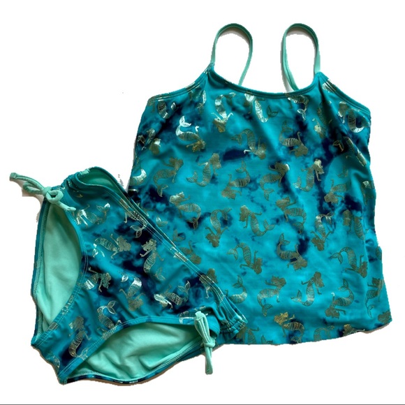 Mermaid🧜♀️Cozy Swim BUNDLE Fleece/Sequence Tail Blanket w/2 piece suit Sz 14 - Picture 12 of 15